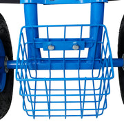 Rolling Garden Scooter Garden Cart Seat with Wheels and Tool Tray, 360 Swivel Seat,Blue - Mercantile Mountain