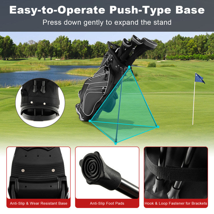 Golf Stand Cart Bag with 6-Way Divider Carry Pockets - Mercantile Mountain