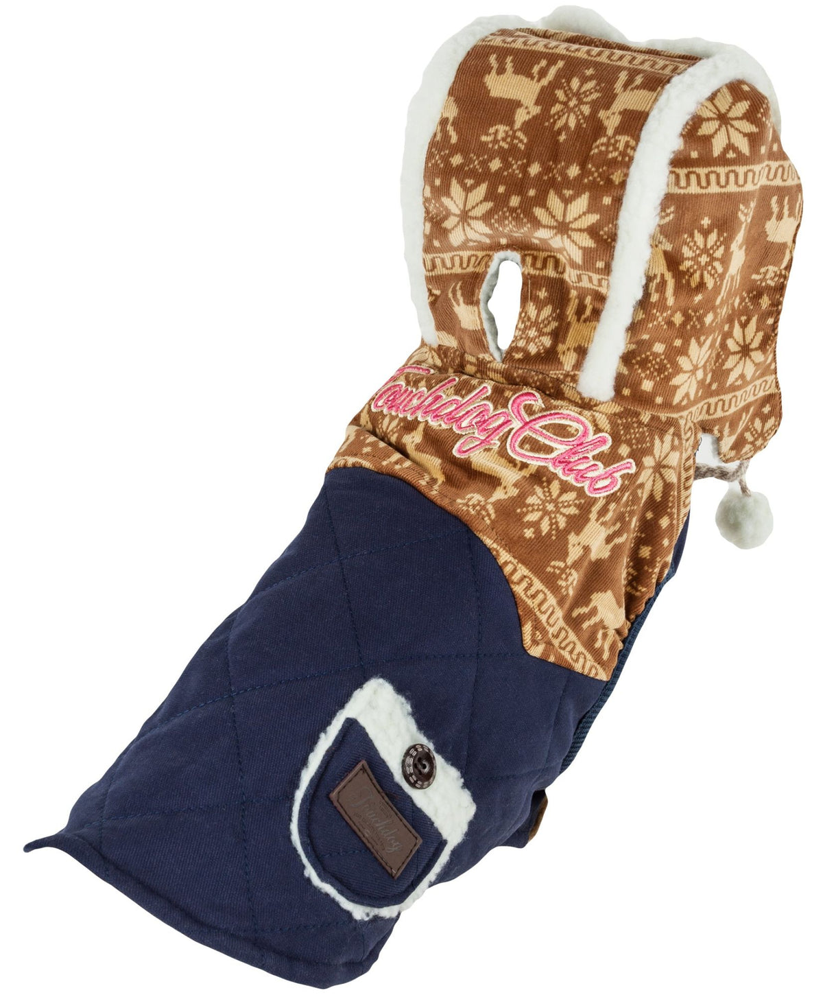 Touchdog Snowadayz Pom Pom Pet Hooded Sweater - Mercantile Mountain