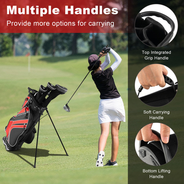 Golf Stand Cart Bag with 6-Way Divider Carry Pockets - Mercantile Mountain