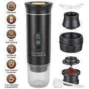 3-in-1 Portable Espresso Maker – Self-Heating Cordless Coffee Machine with Battery