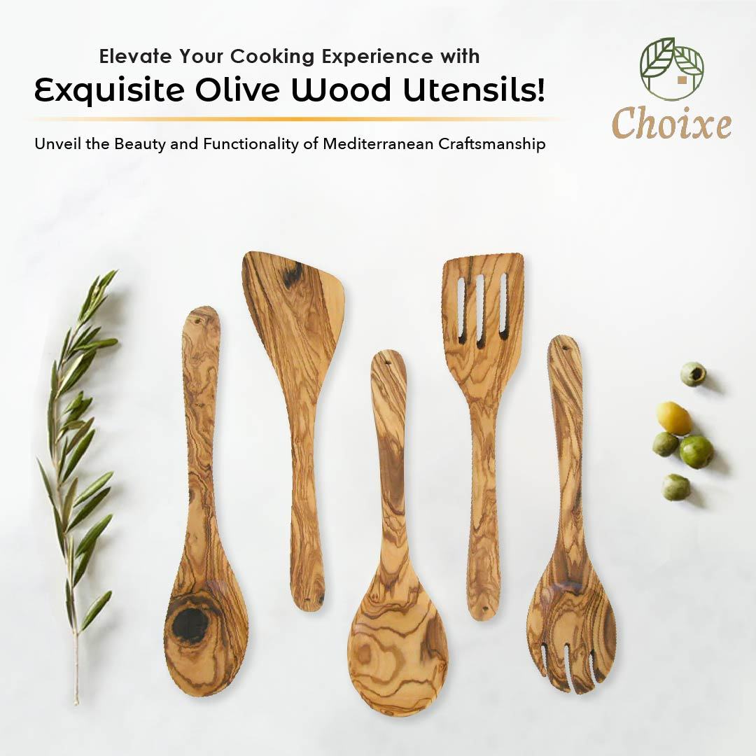 Olive Wood Kitchen Servers Set -5 pcs - Mercantile Mountain