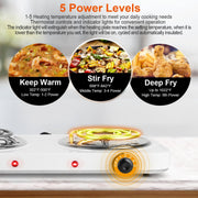 2000W Electric Double Burner Portable Coil Heating Hot Plate Stove Countertop RV Hotplate with Non Slip Rubber Feet 5 Temperature Adjustments - Mercantile Mountain