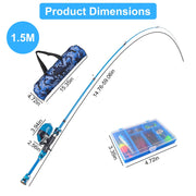Kids Fishing Pole Set Fishing Starter Kit Telescopic Fishing Rod and Reel Combo Kit with Tackle Box 56Pcs Fishing Lures for Boys Girls - Mercantile Mountain