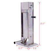 Stainless Steel Commercial Sausage Stuffer, Dual Speed Vertical Sausage Maker 7LB/3, Meat Filler with 4 Stuffing Tubes - Mercantile Mountain
