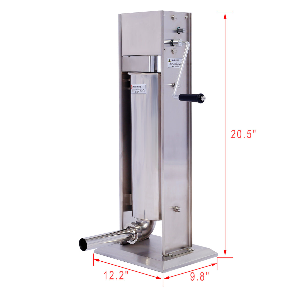 Stainless Steel Commercial Sausage Stuffer, Dual Speed Vertical Sausage Maker 7LB/3, Meat Filler with 4 Stuffing Tubes - Mercantile Mountain