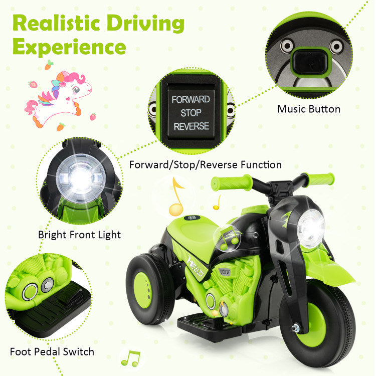 6V Kids Electric Ride on Motorcycle with Bubble Maker and Music - Mercantile Mountain