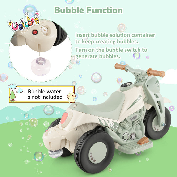 6V Kids Electric Ride on Motorcycle with Bubble Maker and Music - Mercantile Mountain