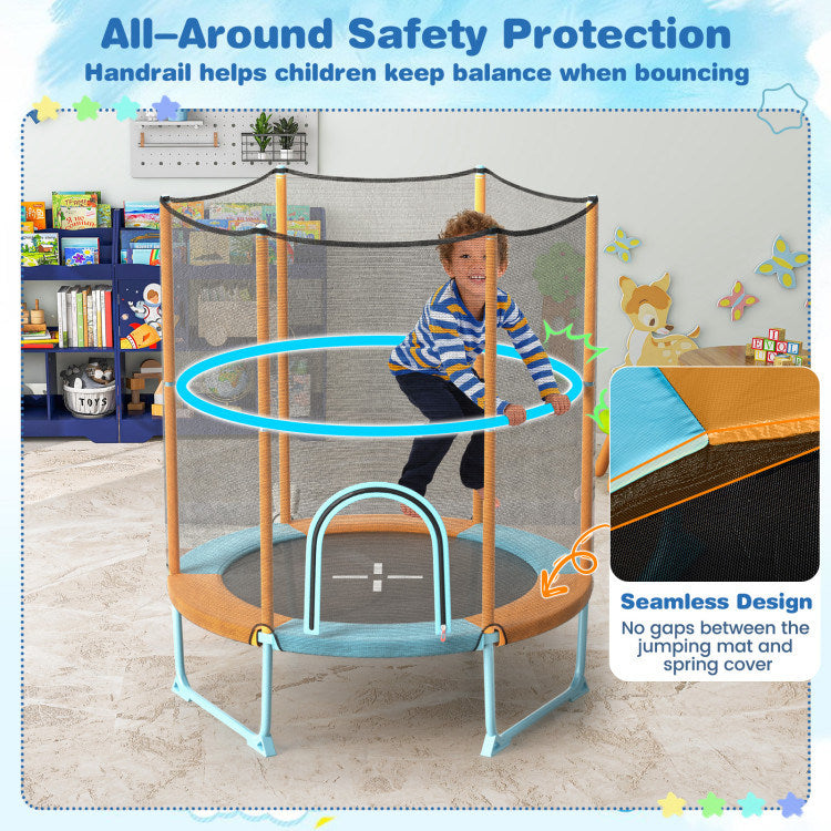 60" Trampoline with Gymnastic Bar and Rings for Kids - Mercantile Mountain