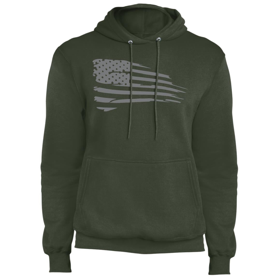 Distressed Flag Fleece Pullover Hoodie - Mercantile Mountain