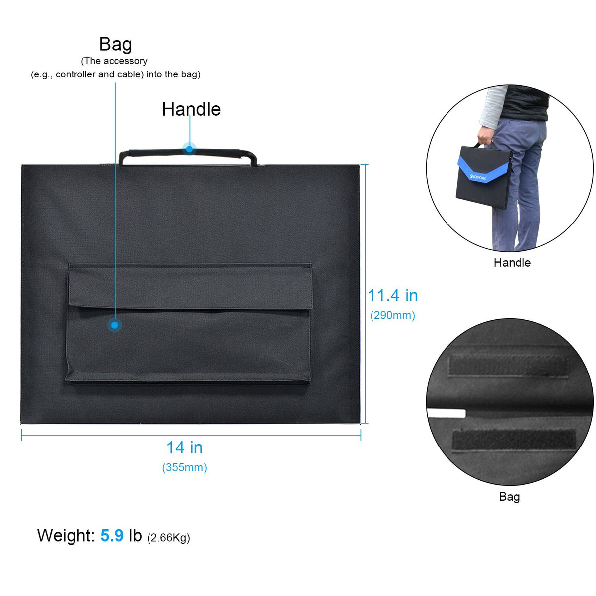 ACOPower 50W Foldable Solar Panel - Mercantile Mountain