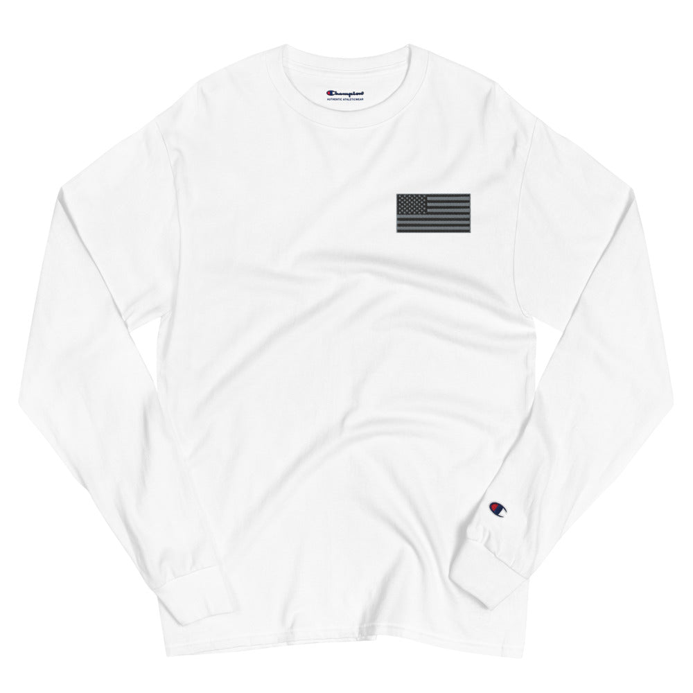 Men's Champion Long Sleeve Shirt American Flag - Mercantile Mountain
